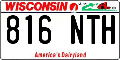 WI license plate 816NTH