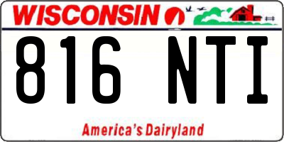 WI license plate 816NTI