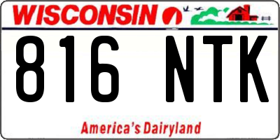 WI license plate 816NTK
