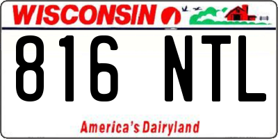 WI license plate 816NTL