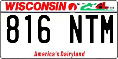 WI license plate 816NTM