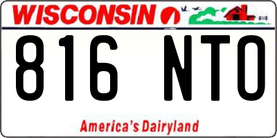 WI license plate 816NTO