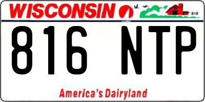 WI license plate 816NTP
