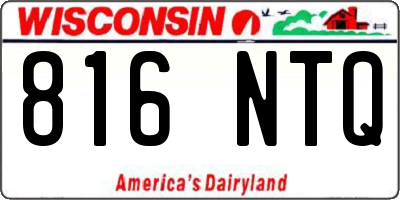 WI license plate 816NTQ