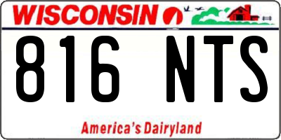 WI license plate 816NTS