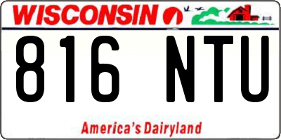 WI license plate 816NTU