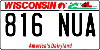 WI license plate 816NUA