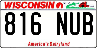 WI license plate 816NUB