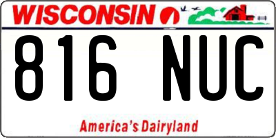 WI license plate 816NUC