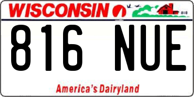 WI license plate 816NUE