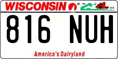 WI license plate 816NUH