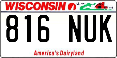 WI license plate 816NUK
