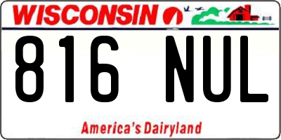 WI license plate 816NUL