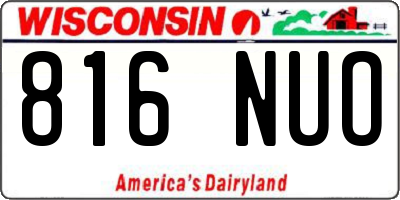 WI license plate 816NUO