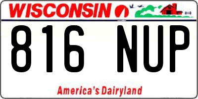 WI license plate 816NUP