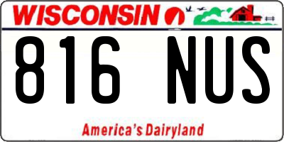 WI license plate 816NUS