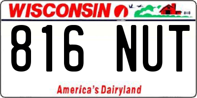 WI license plate 816NUT