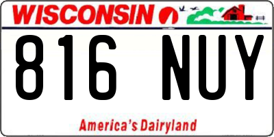 WI license plate 816NUY