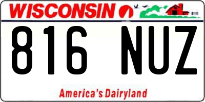 WI license plate 816NUZ