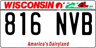 WI license plate 816NVB