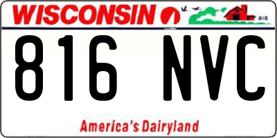 WI license plate 816NVC