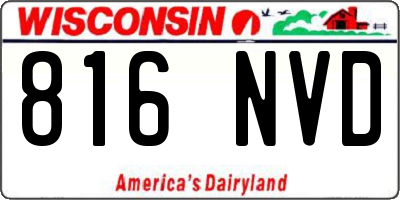 WI license plate 816NVD