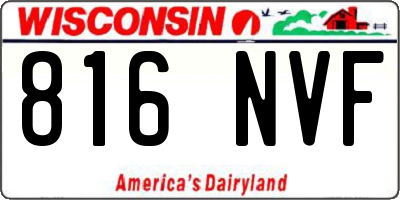 WI license plate 816NVF