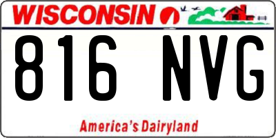 WI license plate 816NVG