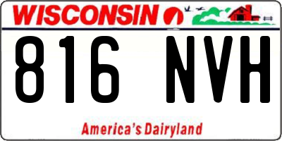 WI license plate 816NVH