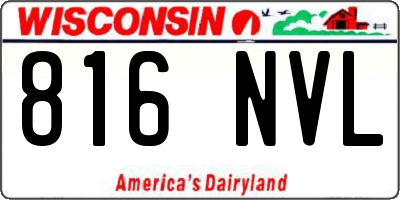 WI license plate 816NVL