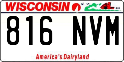 WI license plate 816NVM