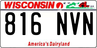 WI license plate 816NVN