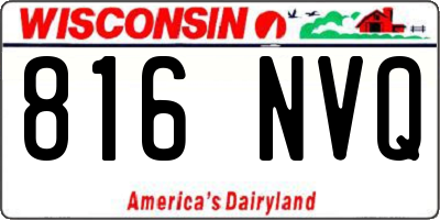 WI license plate 816NVQ