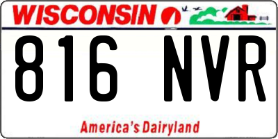 WI license plate 816NVR