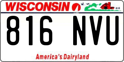 WI license plate 816NVU