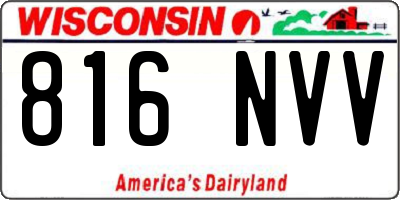 WI license plate 816NVV