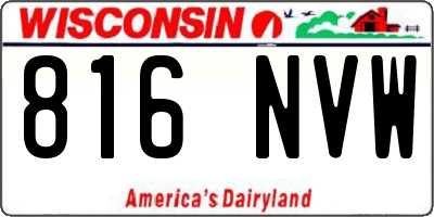 WI license plate 816NVW