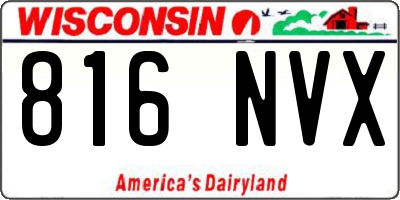WI license plate 816NVX