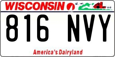WI license plate 816NVY