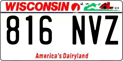 WI license plate 816NVZ