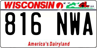 WI license plate 816NWA