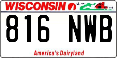 WI license plate 816NWB