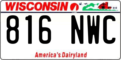 WI license plate 816NWC