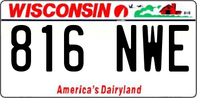 WI license plate 816NWE