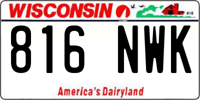 WI license plate 816NWK