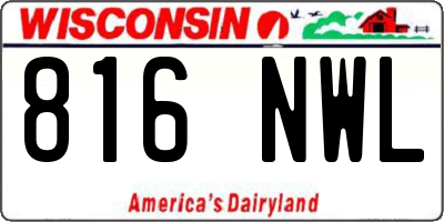 WI license plate 816NWL