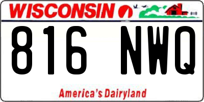 WI license plate 816NWQ