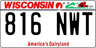 WI license plate 816NWT
