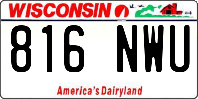 WI license plate 816NWU
