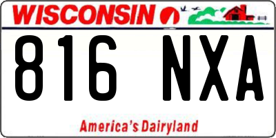 WI license plate 816NXA